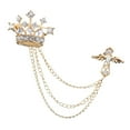 thumbnail image 3 of Men's Crown Brooch Hanging Chains Lapel Pin Jewelry For Shirts Tie Business Suit Aureate, 3 of 8