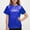 Blue, variant on Children Boys Girls Glitter Shiny Metallic T Shirt Short Sleeve Crewneck Tops Jazz Hip Hop Modern Dance Blouse Gold