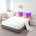 thumbnail image 3 of jejeloiu Purple Orange Sparkling Print 7pcs Bedding Comforter Set Kids,Multicolor Aesthetic Art Queen Bedding Sets For Girls,Reversible, 3 of 7