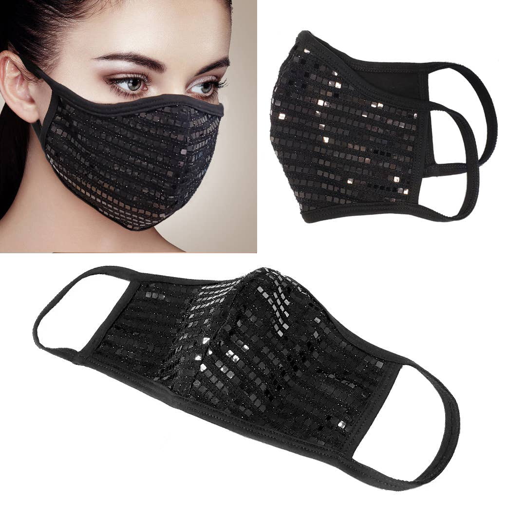 face cover black fashion Breathable 2pcs face mask 