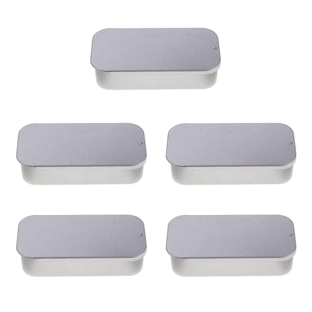 Contenedor de hojalata BLESIY 5 piezas tapa deslizante cajas de hojalata caja pequeña de almacenamiento para pastillas Estuche cosmético de hierro push pull