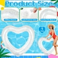 thumbnail image 2 of Heart Pool Float 47.3 x 39.4 Inch Inflatable Swim Rings Heart Shaped Bachelorette Pool Rings Glitter Swimming Pool Float Tube Summer Water Fun Beach Party Toys for Adults, 2 of 7