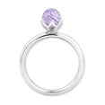 thumbnail image 3 of 1.00 Carat (Ctw) Natural Amethyst Briolette Solitaire Ring in Sterling Silver, 3 of 5
