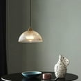 thumbnail image 4 of Clear Ribbed Glass Dome Pendant Light Fixture, Semicircle Transparent Glass Pendant Lamp, Vintage Farmhouse Pendant Light, Pendant Lighting for Kitchen Island Sink Dining Table Bar Entrance, 4 of 7