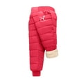 thumbnail image 1 of Pantalones Para Niños, Otoño Invierno, Bebés, Niñas, Niños, Color Sólido, Cintura Alta, Felpa, Pantalones De Algodón, Pantalones De Algodón Térmico Grueso, Forro Rojo Odeerbi LM103-10674, 1 of 5