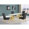 thumbnail image 2 of 94" Glass Dining Table with Clear Tempered Glass Top and Gold Stainless Steel, 2 of 3