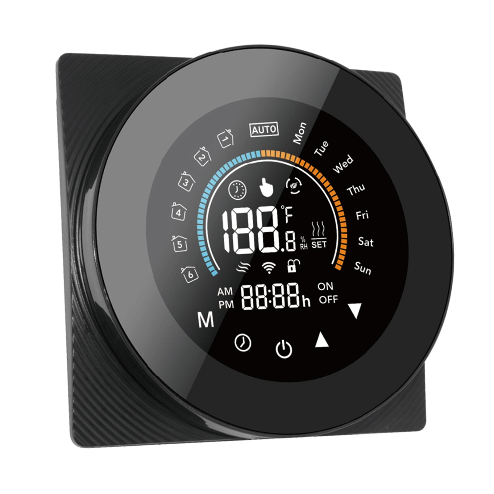 Intelligent WiFi Smart Thermostat and Digital Temperature Controller for Water and Gas Boiler Systems, Touchscreen Control, Backlit LCD Display, 3.42 x 3.42 x 1.69 inches / 8.7 x 8.7 x 4.3 cm