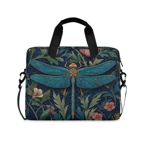 16inch Laptop Briefcase, Business Laptop Bag with Detachable Strap & Padded Compartment, Water-Resistant Polyester，Dragonfly