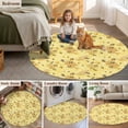 thumbnail image 5 of Summer Bees Round Area Rug 7Ft Washable Circle Rugs for Dorm Laundry Room, Pastoral Garden Yellow Honey Watercolor Non-Slip Carpet Floor Mats Indoor Outdoor Carpet Runner Aesthetic Home Decor, 5 of 8