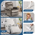 thumbnail image 3 of TAOCOCO 100% Waterproof Recliner Cover, Large Reclining Chair Slipcover Recline Sofa Cover with Non-Slip Granule, Cream, 3 of 7