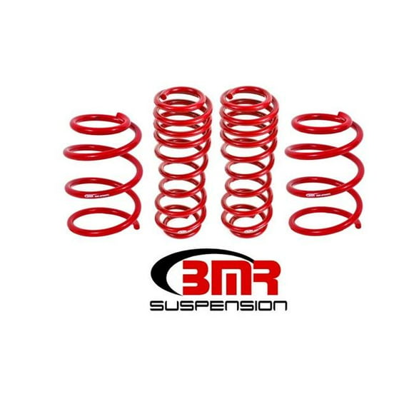 BMR Suspension SP065R Poignée Version Ressorts d'Abaissement pour 2005-2014 S197 Mustang GT&44; Rouge - Lot de 4