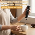 thumbnail image 3 of Handheld Electric Milk Frother & Drink Mixer, Stainless Steel Whisk Head, Wireless Portable Coffee Frother, 3-Speed Adjustable, Long-Lasting Battery, Easy Clean for Latte, Matcha, Protein Shakes, 3 of 7