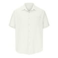 thumbnail image 4 of adviicd Mens Golf Shirts Men's Casual Summer Button Down Shirts Short Sleeve Beach Tops with Pocket White,M, 4 of 5
