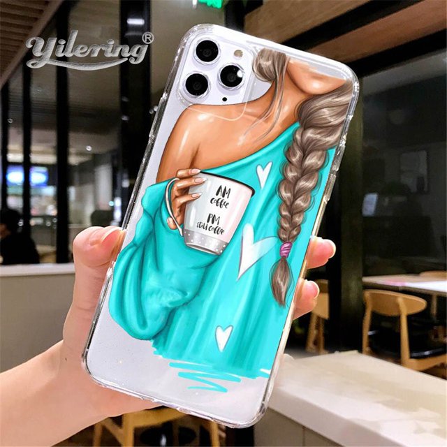 Fundas para iPhone 8 7 14 Plus 11 Pro XS MAX XR X Coque para iPhone SE 2020 11 12 13 mini Pro Max funda de moda café para mujer Tan Jianjun unisex