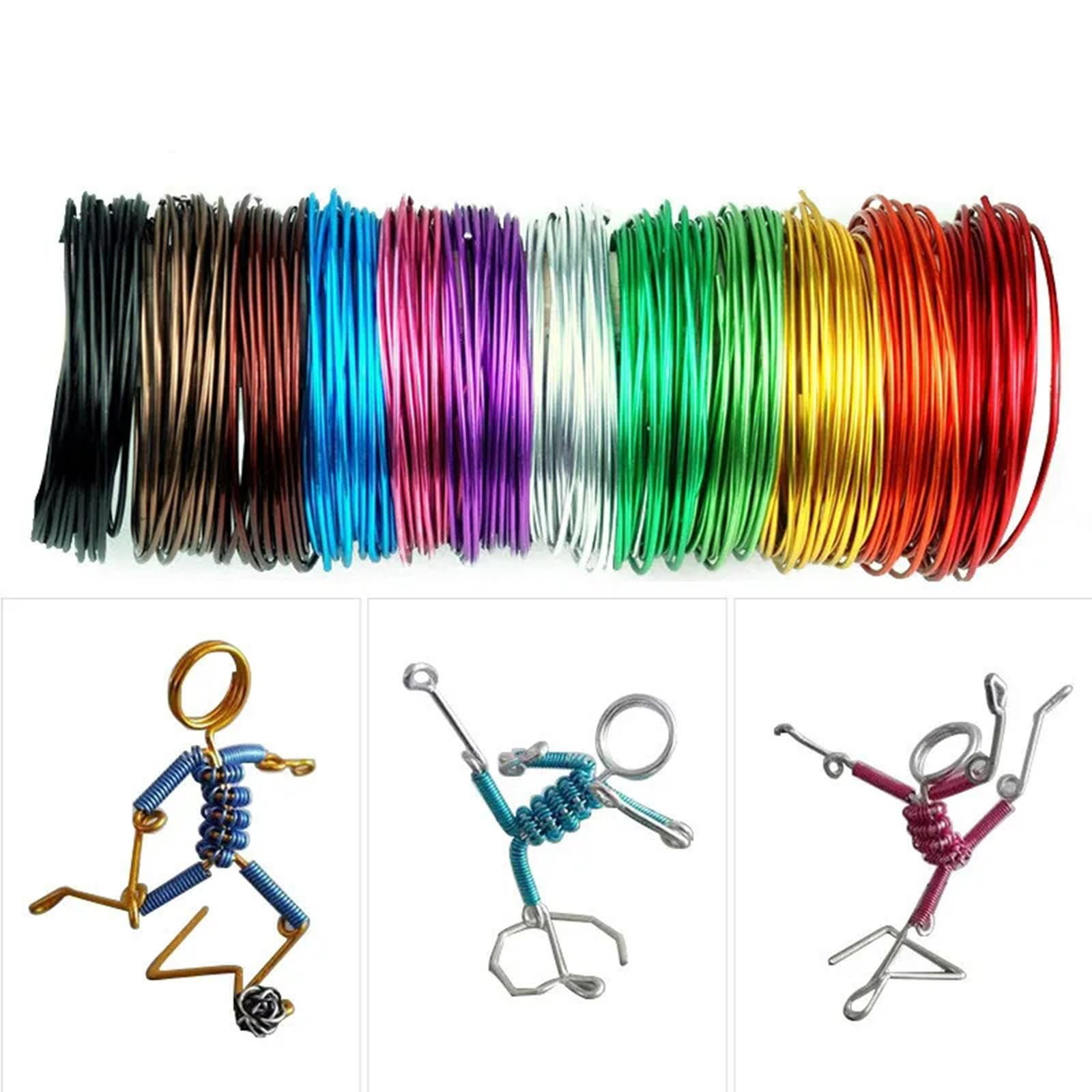 Milageto 12Pcs Aluminium Wire 12 Colors 10M Long Jewelry Making Wire for Sculpting Wreath