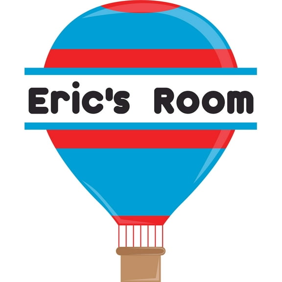 Hot Air Balloon Balloons Customized Wall Decal - Custom Vinyl Wall Art - Personalized Name - Baby Girls Boys Kids Nursery Bedroom Wall Decal Room Decor Wall Stickers Decoration Size (30x15 inch)