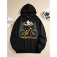 thumbnail image 3 of Men's Pocket Graphic Hooded Pullover, Orange Mountain Bike in Nature, Sizes S-2XL, 3 of 4