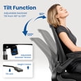 thumbnail image 6 of COOLHUT Office Chair, Ergonomic Office Chair with 8-year time warranty, Comfort Home Office Task Chair, Lumbar Support Computer Chair with Flip-up Arms and Adjustable Height, 300LBS, Black, 6 of 12