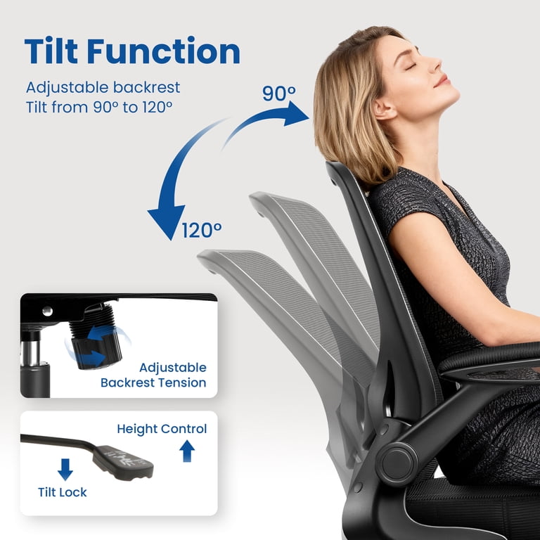 Coolhut Ergonomic Mesh Office Chair with Flip-Up Arms photo 5