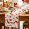 thumbnail image 5 of Red Poppy Table Runner 70 Inches, Spring Summer Flowers Botanical Rustic Bed Runner Dresser Scarves Tabletop for Indoor Outdoor Parties/Ceremony/Banquet, 13" x 70", 5 of 9