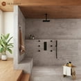 thumbnail image 2 of Ceiling Mounted Rain Mixer Shower Faucet Set 12 inch Thermostatic Square Rainfall Shower Head with 6 Body Spray Jets, 2 of 9