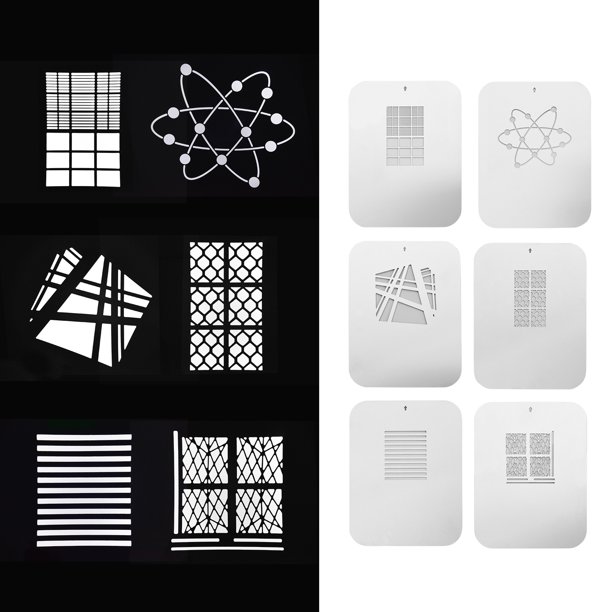 unids/set Gobos tarjetas gráficas placas de Metal con patrones huecos para