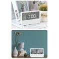 thumbnail image 4 of Digital Alarm Clock LED Electronic Sleeping Bedroom Plastic Snooze Clocks Portable Hotel Battery Operated Living Room Plastic Mirror White, 4 of 9