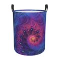 thumbnail image 1 of DouZhe Waterproof Collapsible Large Laundry Baskets, Blue Dark Vortex Fractal Prints Circular Hamper with Handles, 1 of 7