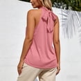 thumbnail image 4 of Likimi Womens Tops Summer High Neck Solid Color Sleeveless Fashion Comfortable Shirt Pink Size Xl, 4 of 6