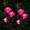 thumbnail image 2 of Solar Garden Rose Light Realistic LED Rose Flower Cemetery Decoration Stake Light Garden Courtyard Grave Decorative Waterproof (1pc White Rose), 2 of 7