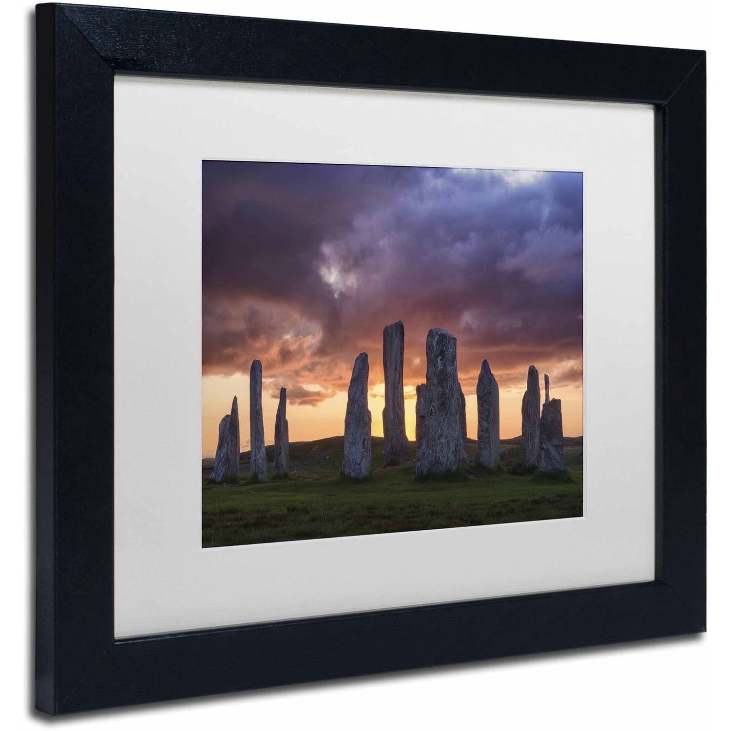 Trademark Fine Art 'Callanish Sunset' Canvas Art by Michael Blanchette Photography, White Matte, Black Frame