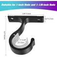 thumbnail image 5 of Genreen Curtain Rod Brackets Ceiling Ｍount and Ｗall Installation -Curtain Rod Brackets Ceiling Curtain Rod Brackets Rod Holders for 1 Inch Rod, Black Color, (Set of 4,Black), 5 of 7