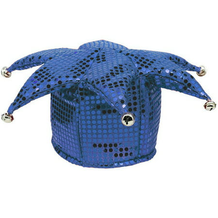 Blue Sequin Jester Costume Hat (1ct)