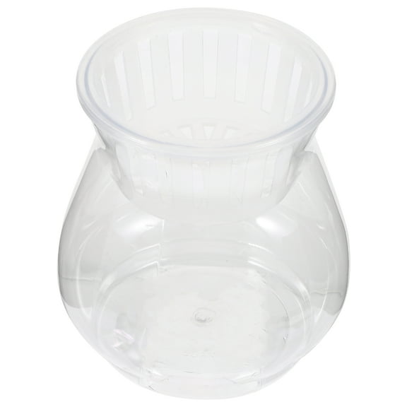 PAMINGONO Transparent Plastic Fish Bowl for Feeding Small Betta Fish Tank Desktop Aquarium 4.5x4.5x4 Inches