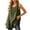 Army Green(Tank Top), variant on Cotton Linen Sleeveless Tunic Top for Women with Side Slits Round Neck Summer Casual Loose Fit Tank Blouse