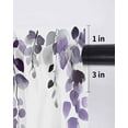 thumbnail image 6 of Purple Eucalyptus Leaves Curtains 72 Inch Length,Sheer Curtains for Bedroom Living Room Window Watercolor Summer Botanical Rod Pocket Voile Drapes Kitchen Curtains Small Half Window 52"x72" 2 Panels, 6 of 7