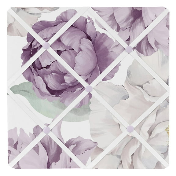 Sweet Jojo Designs Peony Floral Garden Purple Ivory Photo Memo Board