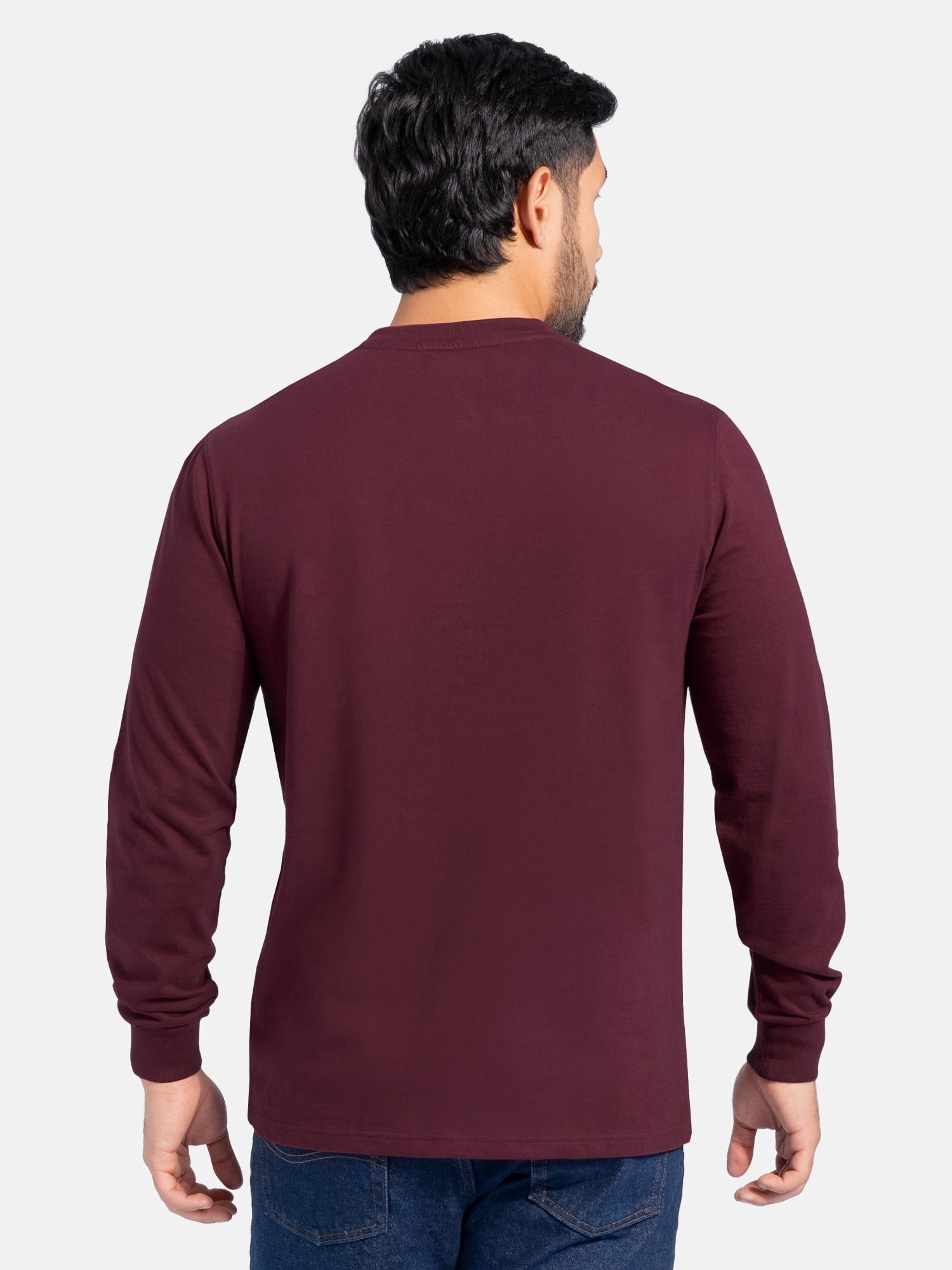 Wrangler Workwear Men's Heavyweight Long Sleeve Henley Pen Pocket Shirt, Size S-3XL