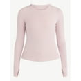 thumbnail image 5 of Avia Women's and Women's Plus Rib Seamed Long Sleeve Tee, Sizes XS-4X, 5 of 5