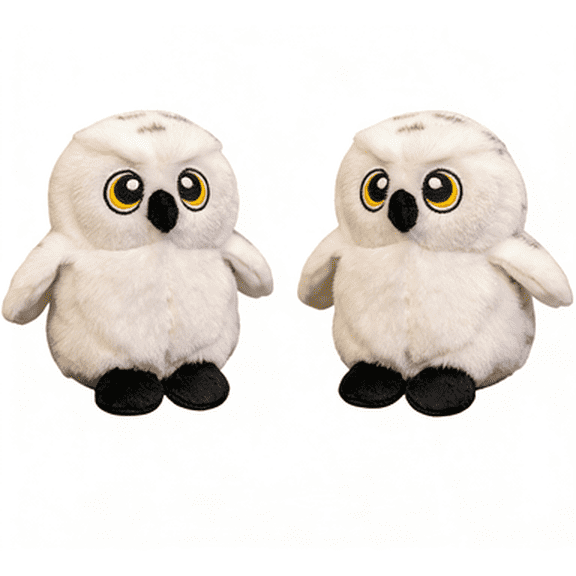 5in 2-Pack White Owl Plush Toys for Kids & Adults, Soft Stuffed Snowy Owl Animal Dolls, Cute Decorative Plushies,