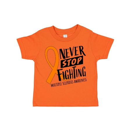 

Inktastic Never Stop Fighting Multiple Sclerosis Awareness Gift Toddler Boy or Toddler Girl T-Shirt