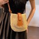 thumbnail image 3 of Bolsos de hombro para mujer Bolsos de playa de bandolera de tejido de verano de paja Blanco, 3 of 7