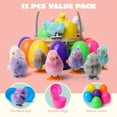 thumbnail image 7 of Joyfy 12 Pcs Easter Eggs Filled with Wind-up Toys,Colorful Egg Wind-Up Jumping Chicks and Bunnies for Kids Basket Stuffer, Hunt, Party Favors, Classroom Prize, 7 of 7