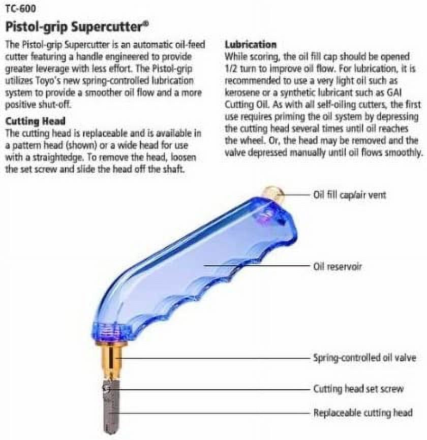 Toyo Pistol Grip Glass Cutter, Assorted Colors