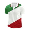 thumbnail image 4 of Polo Shirts Men's Short Sleeve Button Down Polo Shirt Italian Flag Print Everyday Comfort Sporty Style Top Lightweight Breathable Performance White L, 4 of 4