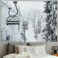 thumbnail image 2 of Fenyluxe Winter Skiing Tapestry, Old Cable Ski Lift in Winter Snow Mountain Wall Tapestry, Winter Christmas Holidays Tapestry Wall Hanging for Bedroom Living Room Dorm Background 40x60inch, 2 of 6