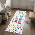 thumbnail image 3 of Hallway Runner Rug 2'x6', Happy Birthday Kitchen Runner Rugs Non-Slip Carpet Mats, Colorful Polka Dot Watercolor Bedside Rugs Runners Washable Floor Carpet for Bathroom Laundry Room, 3 of 5