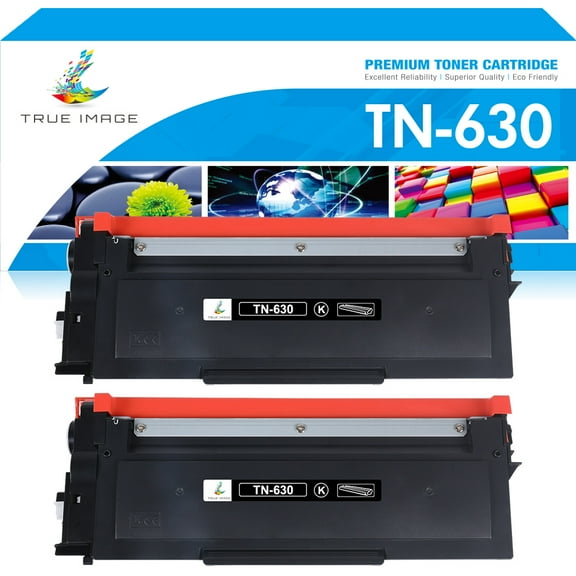 True Image Compatible Toner Cartridge for Brother TN-630 TN630 TN 630 HL-L2300D/L2305W/L2320D DCP-L2500D/L2520DW MFC-L2700DW/L2707DW/L2720DW Printer Ink (Black 2-Pack)