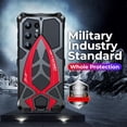 thumbnail image 5 of for Samsung Galaxy S24 Ultra case 2024 Metal Hard  Phone Case Cover Case para Screw(with Soft Screen Protector) Heavy Duty Rugged Military Grade Black Red, 5 of 6