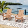thumbnail image 2 of Costaelm Palms Outdoor HDPE Plastic Adirondack Rocking Chair (Set of 2), Teak, 2 of 8